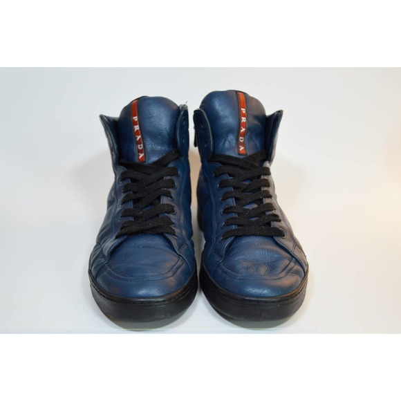 1980s vintage Prada Men's 7.5 hightop leather sneakers - Picture 7 of 9